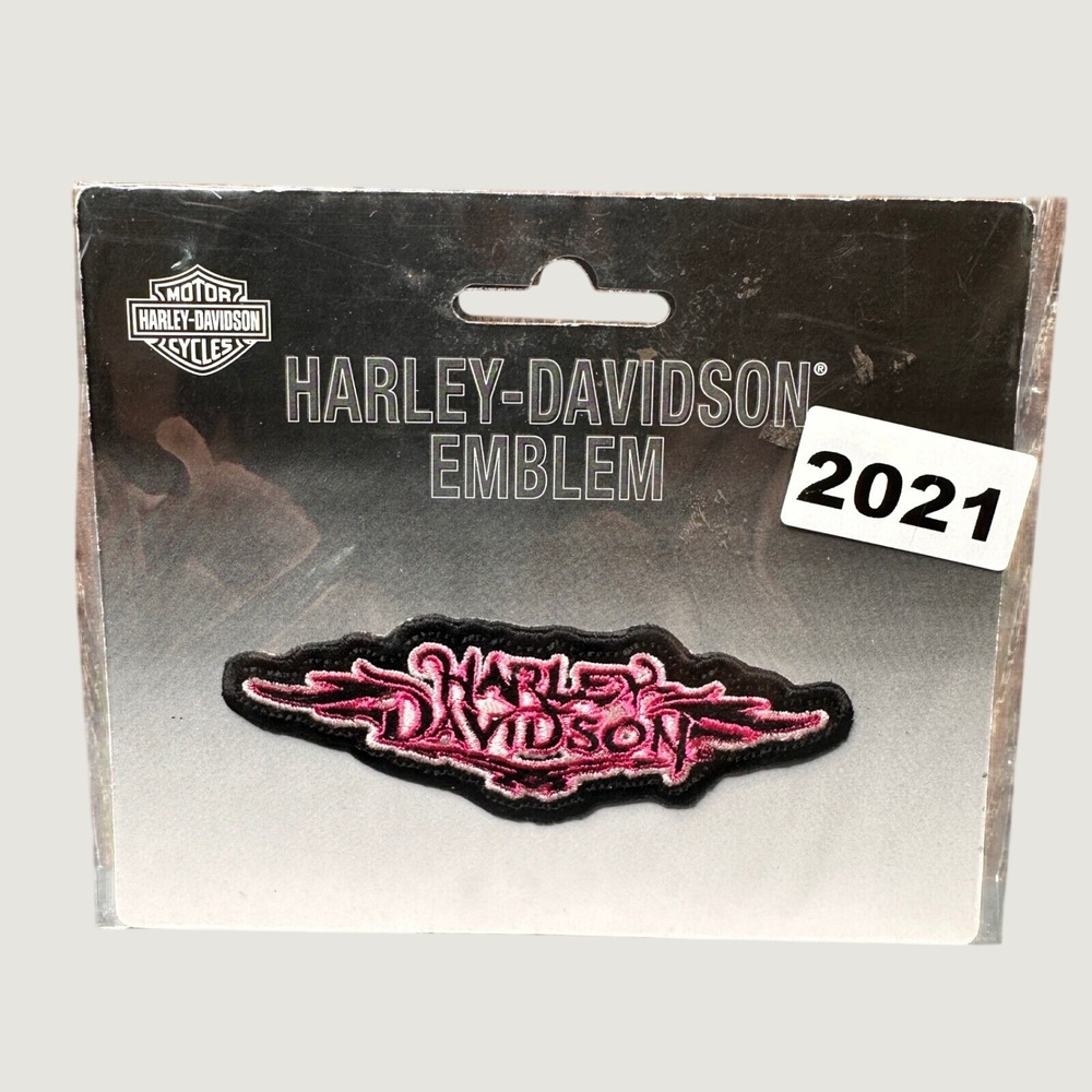 NEW 2005 Harley-Davidson Pink 4" Winged Logo Embroidered Patch Emblem Biker Y2K